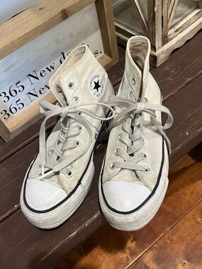 Converse High Top Sneakers - Off-White with Black Trim